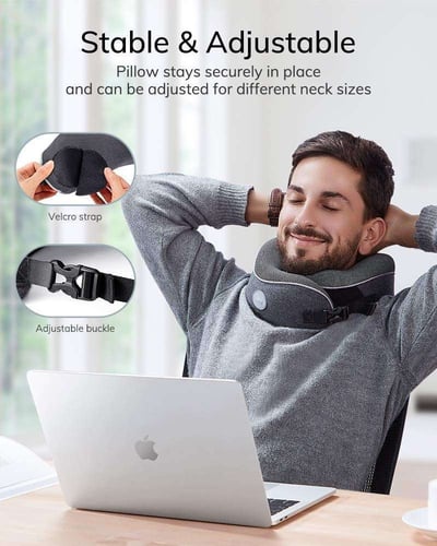 وسادة سفر للرقبة للنوم مصنوعة من الميموري فوم النق...