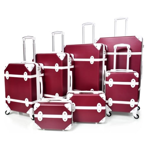 طقم شنط سفر كلاسيك مورانو من7 قطع فايبر و جلد فاخر...