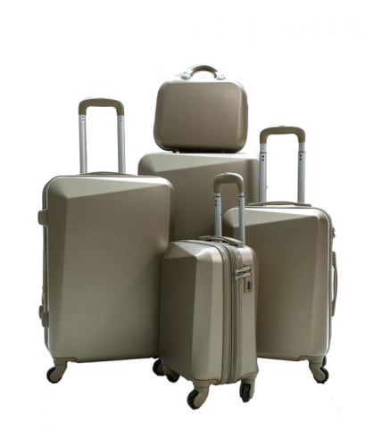 حقايب سفر من 5 قطع لون ذهبي