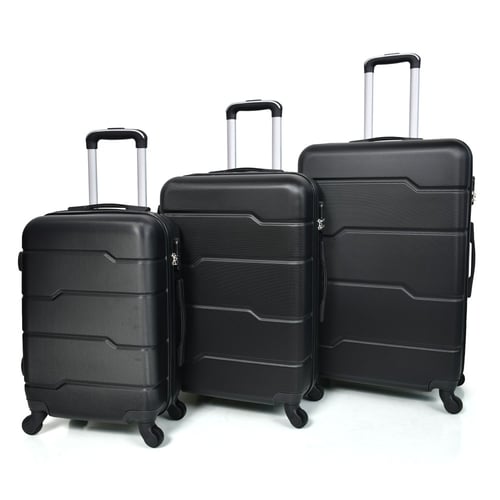 طقم شنط سفر فايبر مورانو ثلاث قطع لون أسود