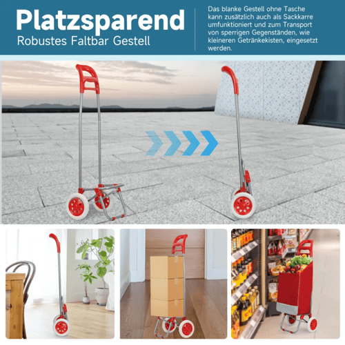 عربة تسوق ورحلات من مورانو 20 بوصة أحمر