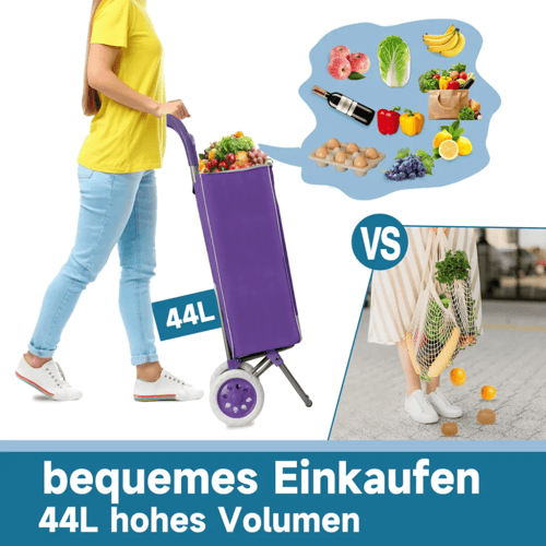 عربة تسوق ورحلات من مورانو 20 بوصة بنفسجي