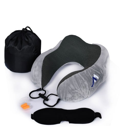 وسادة سفر للرقبة للنوم مصنوعة من الميموري فوم النق...