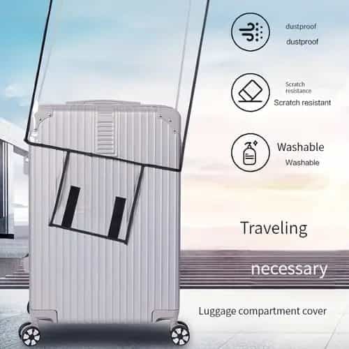 غطاء حماية شفاف شنط السفر من مورانو إطار أسود متعد...