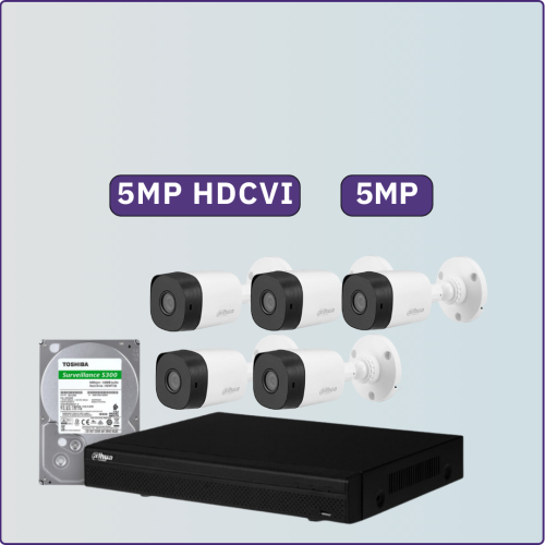 كاميرات مراقبة - 5 ميجابكسل 5 كاميرات داخلية أو خا...