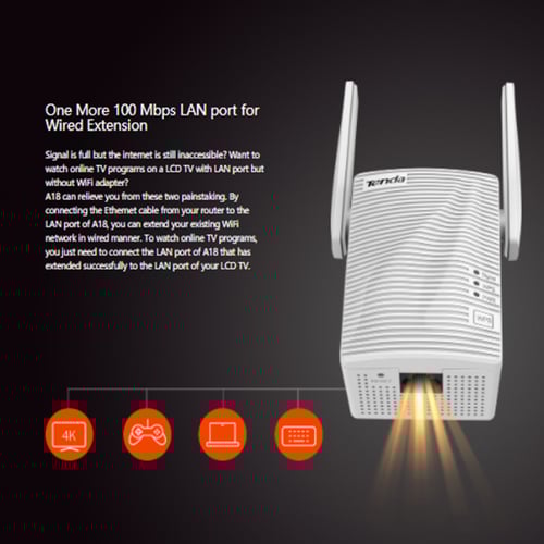 موسع نطاق الواي فاي من تندا AC1200 Repeater