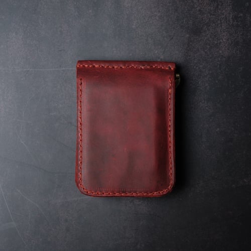 محفظة جلد طبيعي باللون الخمري رجالية ونسائية