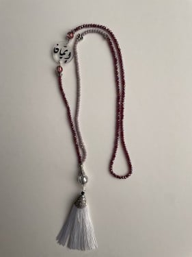 سبحة عنابي وبنفسجي - خرز لامع