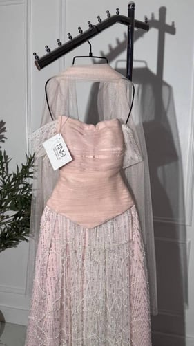 فستان سهره بسلاسل شك مع تل