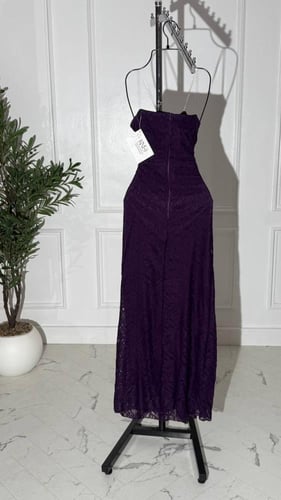 فستان ناعم دانتيل ليلكي فاخر