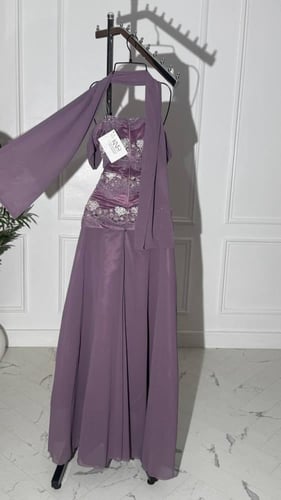 فستان سهره جورجيت مع كلفة فاخرة وشال