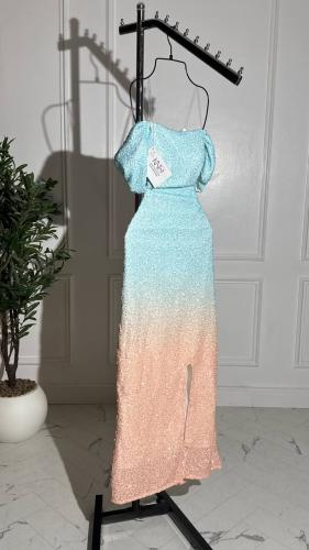 فستان سهره استرتش ملون مموج