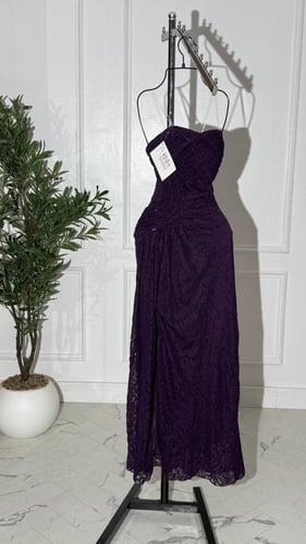 فستان ناعم دانتيل ليلكي فاخر