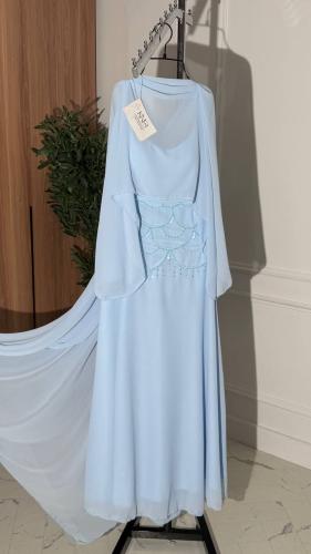 فستان طويل بقطعتين مع فصوص و لول