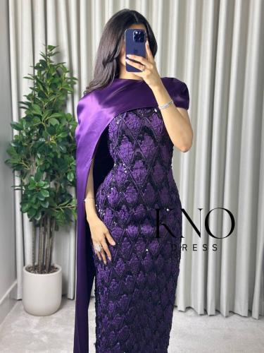 فستان سهره شك مذهل بمواد جودة عالية مع تفته ليلكي