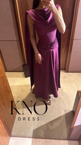 فستان باربي فاخر بلون ليلكي ناعم بتصميم أنيق يجمع...