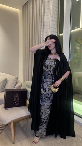 جلابية باربي بتطريز هندي فاخر وجورجيت