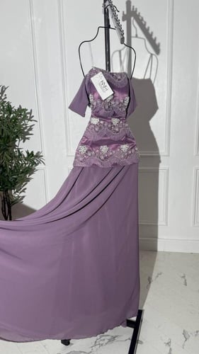 فستان سهره جورجيت مع كلفة فاخرة وشال