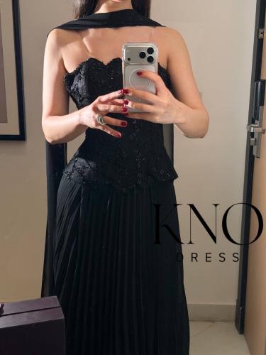 فستان جورجيت بوليسيه مع دانتيل وشك بتصميم كورسيه أ...