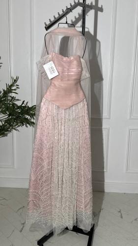 فستان سهره بسلاسل شك مع تل