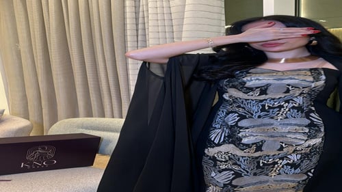 جلابية باربي بتطريز هندي فاخر وجورجيت