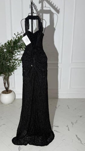 فستان سهره اسود دانتيل على لول