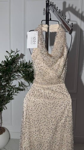 فستان سهره بيج كردانة خاصة فاخرة