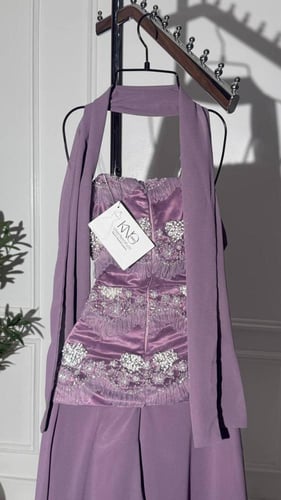 فستان سهره جورجيت مع كلفة فاخرة وشال