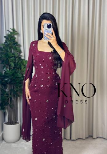 فستان سهره عودي باربي وجورجيت فصوص ولول