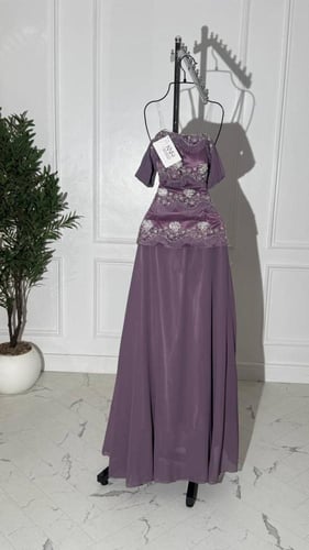 فستان سهره جورجيت مع كلفة فاخرة وشال