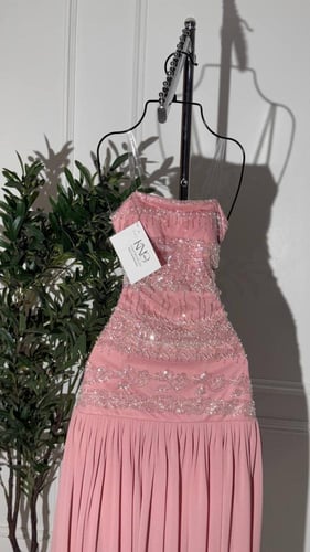 فستان سهرة كلفة شك مع جورجيت