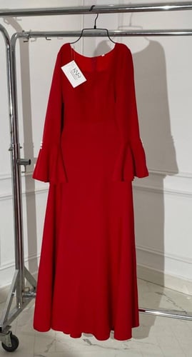 فستان ميان احمر للمناسبات