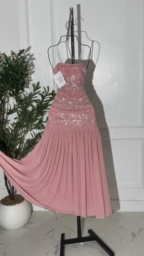 فستان سهرة كلفة شك مع جورجيت