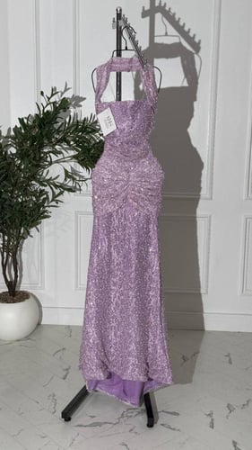 فستان سهره موف دانتيل على لول وكردانة