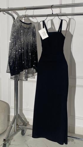 فستان ميس اسود طويل