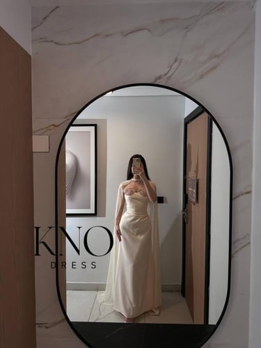 فستان باربي مع جورجيت وتطريز صدر يدوي فاخر