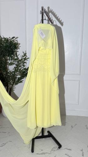 فستان طويل بقطعتين مع فصوص و لول