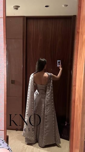 فستان موف ميكادو فاخر بتطريز يدوي مثالي