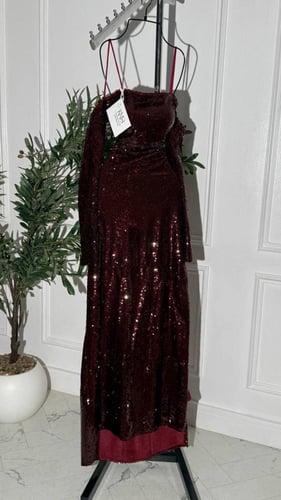 فستان ترتر فاخر عودي بلمعة جذّابة وفخامة واضحة