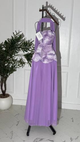 فستان سهره موف جورجيت مع تل مموج وخرز