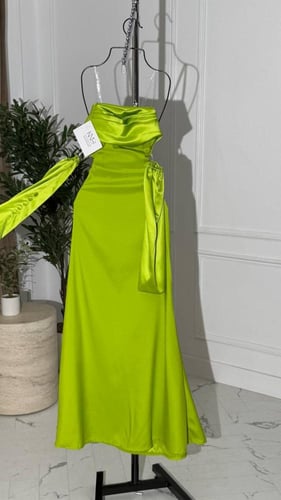 فستان طويل مخصر بأكمام منفصله