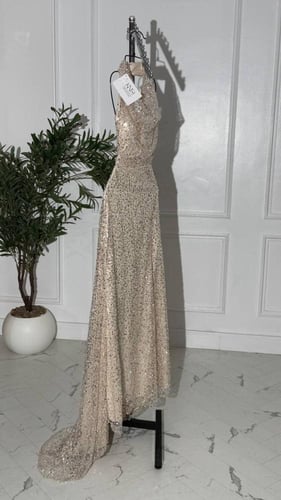 فستان سهره بيج كردانة خاصة فاخرة