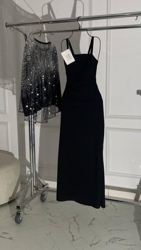 فستان ميس اسود طويل