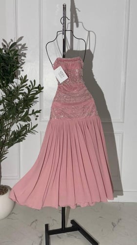 فستان سهرة كلفة شك مع جورجيت