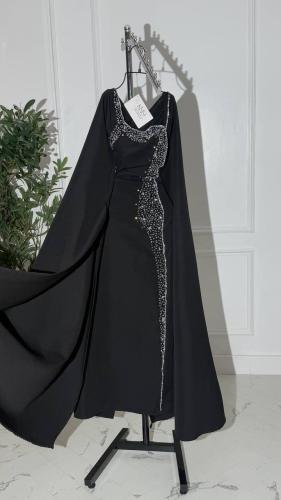 فستان سهره بأربي اسود مع تطريز مباشر جودة عالية