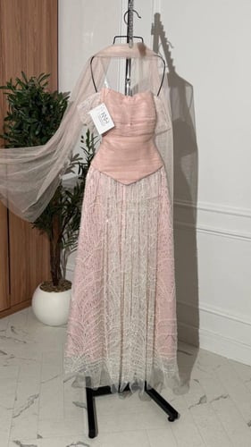 فستان سهره بسلاسل شك مع تل