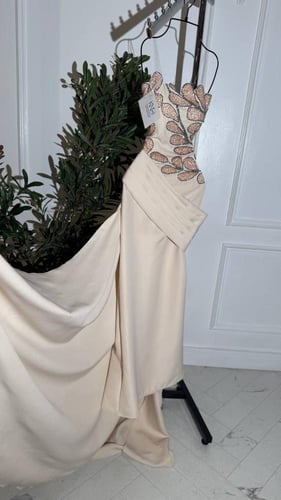 فستان بخامة باربي فاخرة مع تطريز يدوي مباشر متقن،...