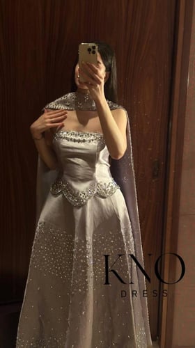 فستان موف ميكادو فاخر بتطريز يدوي مثالي