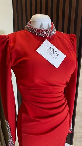 فستان ريما أحمر طويل