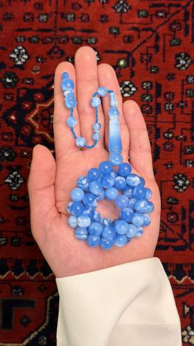 مسبحة بكلايت تركوازي بحري